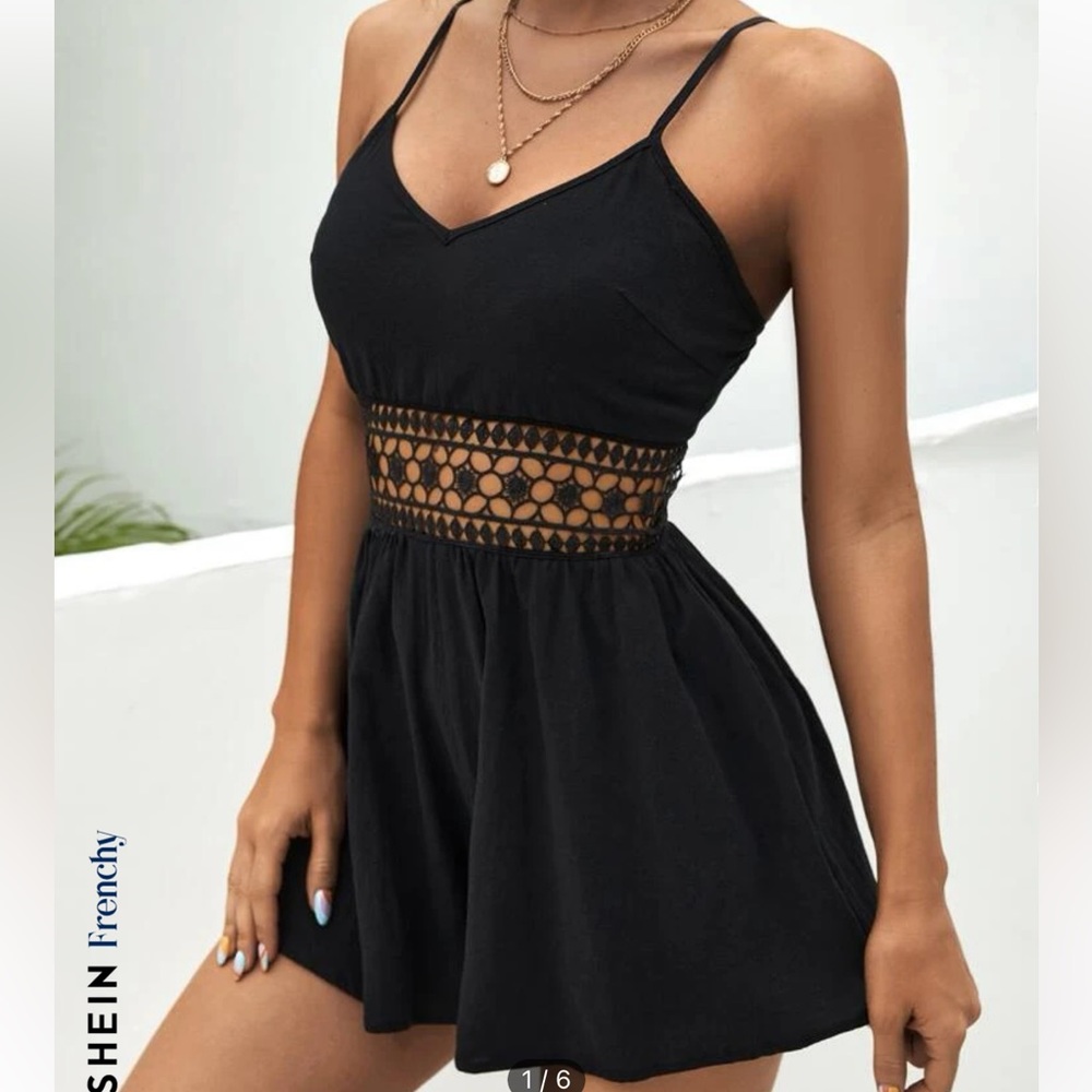 SHEIN Frenchy Contrast Guipure Lace Cami
Romper
